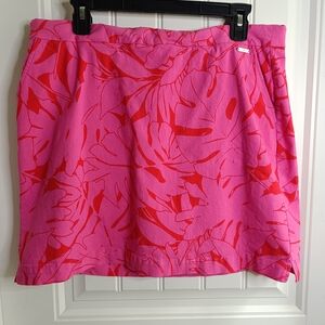 Rafaella Women's Skort XL Stretch Skirt w/ Short Hawaiian Vacation Beach Barbie